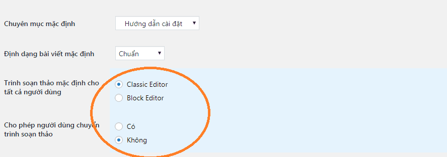 cài đặt plugin classic editor