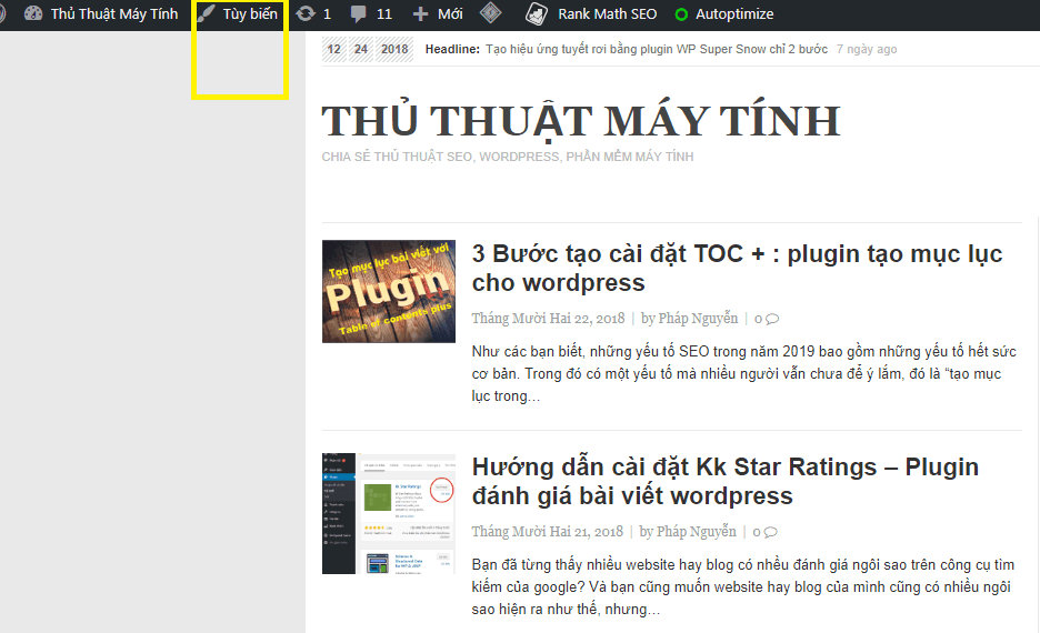 Tùy biến website