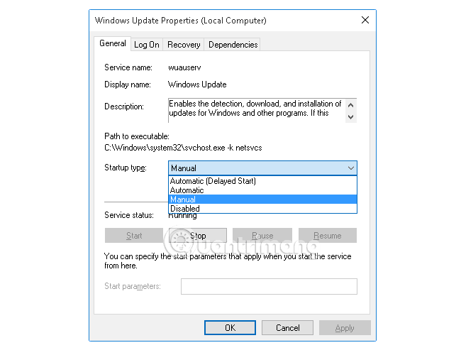 Tắt Update Win 10